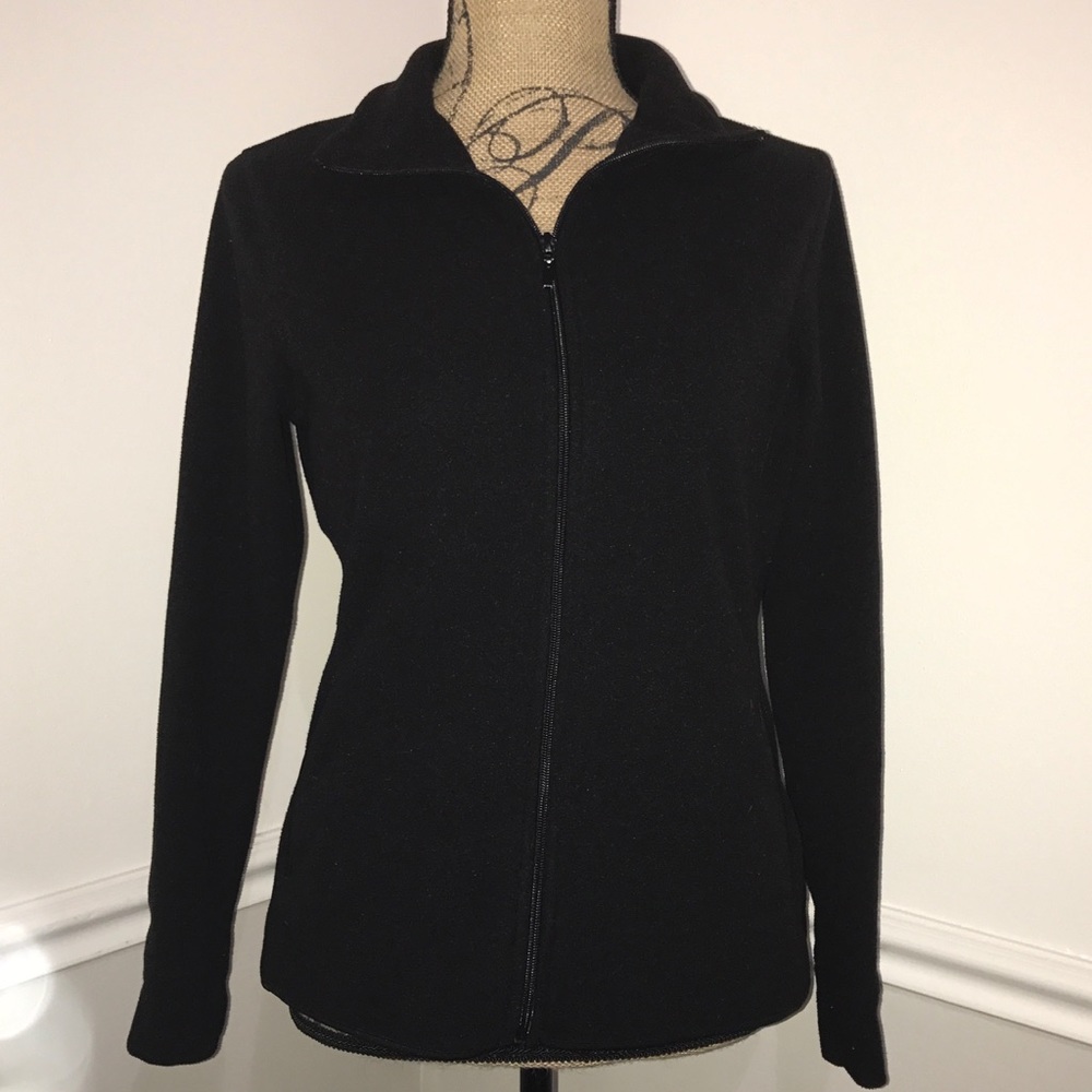 Black fleece coat | size small petite